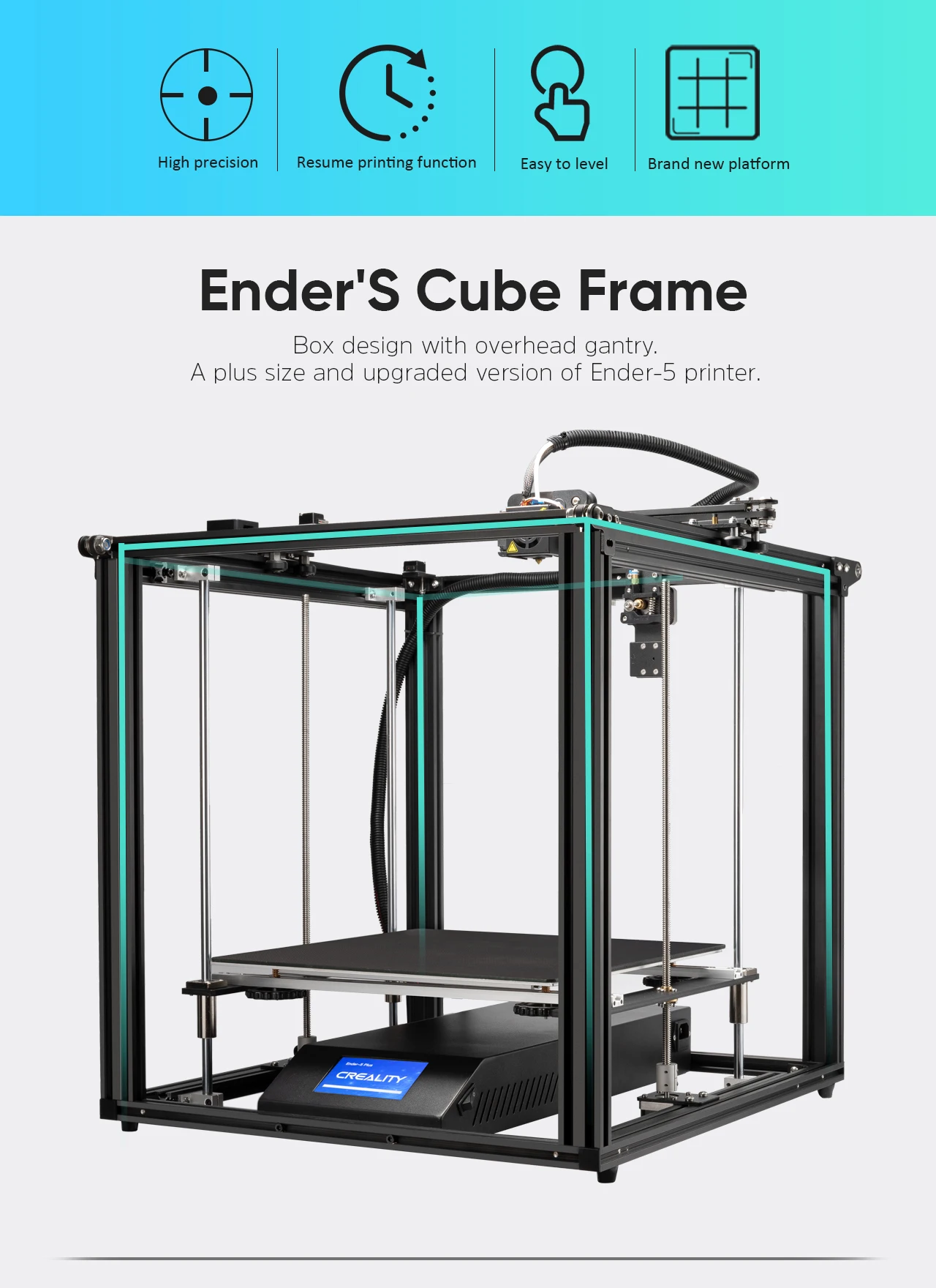 CREALITY 3d принтер Creality Ender-5 с Landy стабильной мощностью, V1.1.3 материнская плата, магнитная Встроенная пластина, отключение питания