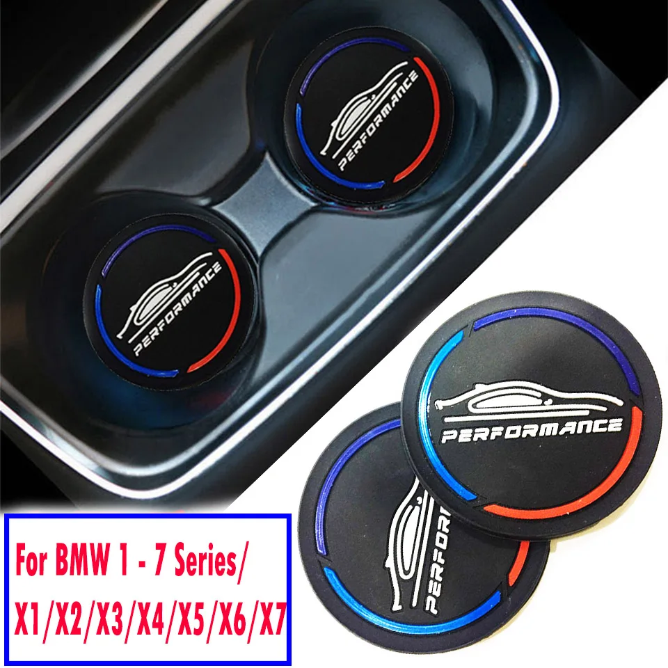 

2pc Car Styling Cup Mat For BMW E36 E46 E60 E39 E90 E84 F48 G30 F10 F11 E53 E70 E71 F15 F16 E87 E81 F30 F34 G30 M Performance