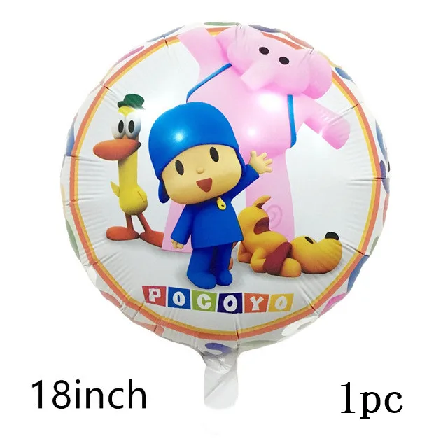 1pc POCOYO детей с днем рождения поставки мультфильм собака слон малыш душ Мальчики украшения шар посуда чашка тарелка - Цвет: 1pc