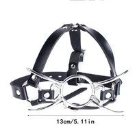 adult game slave nose hook oral fixation fetish open mouth bite gag with nose clip sex toys leather bondage harness straps