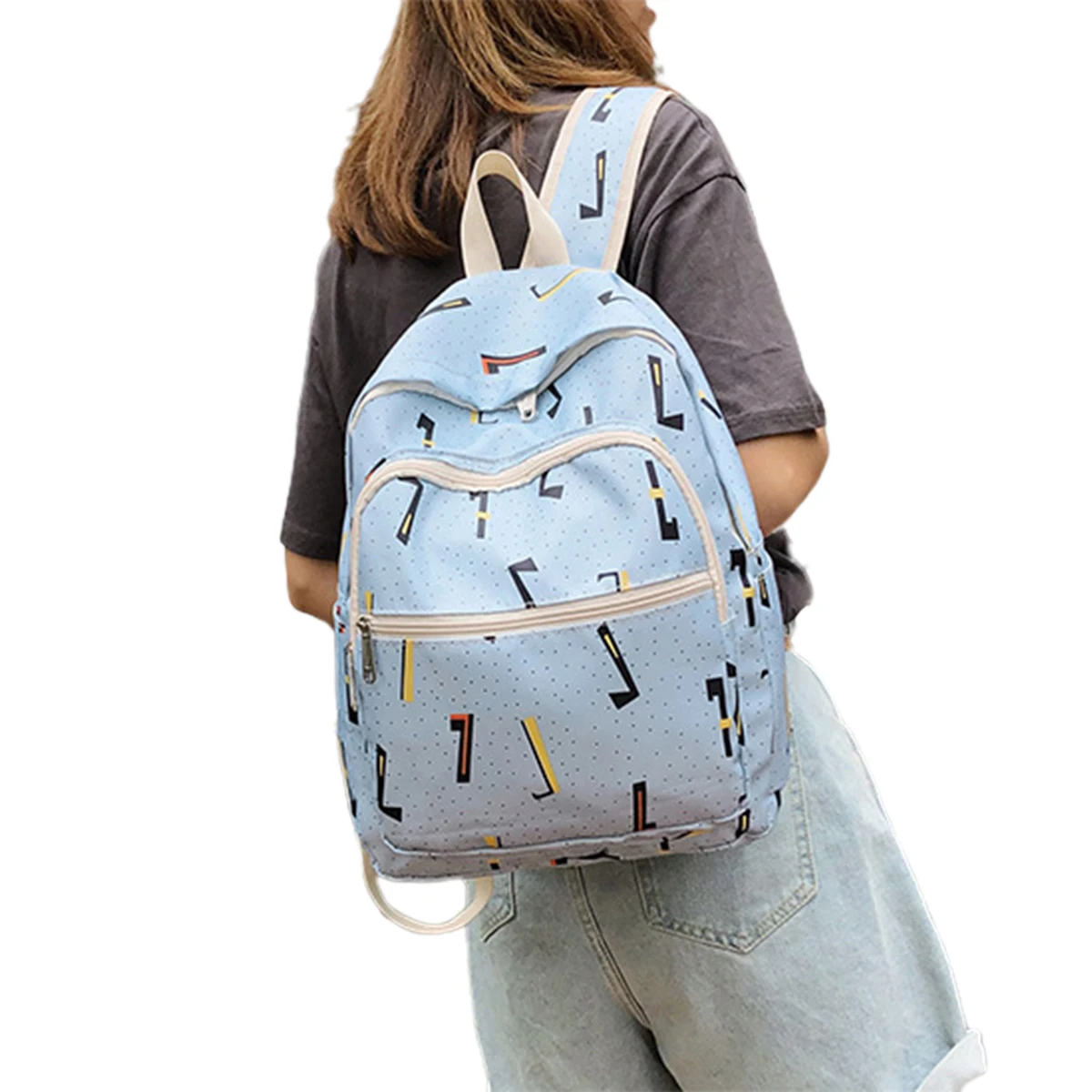 Унисекс износостойкий рюкзак легкая модная нейлоновая дорожная сумка с принтом