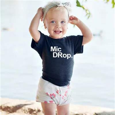 DRop for Kids K595 оригинальные футболки с буквенным принтом для мамы и дочки подходящие костюмы для всей семьи - Цвет: DRop for Kids