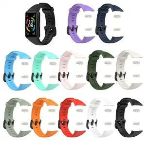 1 Set Watch Strap Soft Waterproof Silicone Watch Band Wristband
Replacement for Huawei Honor Band 6 Wearable Devices Accessories