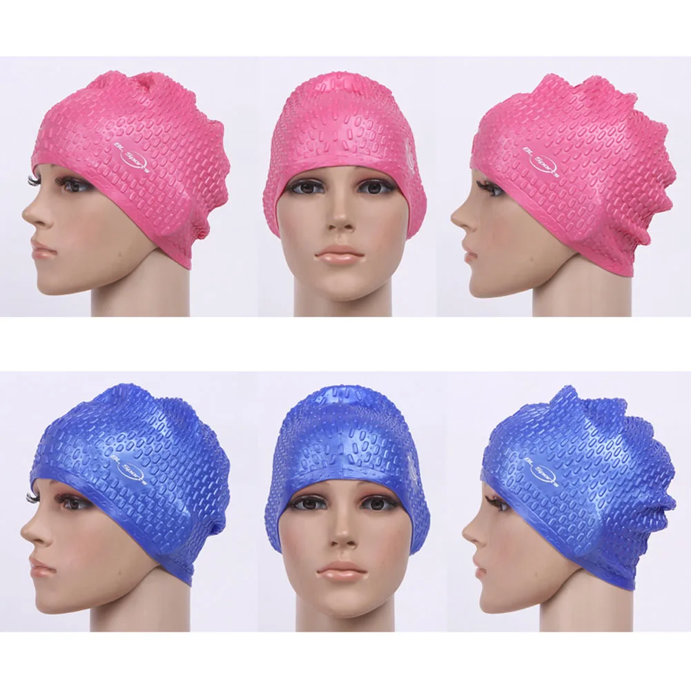 

Новая женская летняя Водонепроницаемая плавательная Кепка, отличная Эластичная Силиконовая защита для ушей