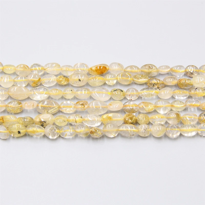 Золотые рутилированные кварцевые бусины неправильной формы 6 8 мм|Бусины| |