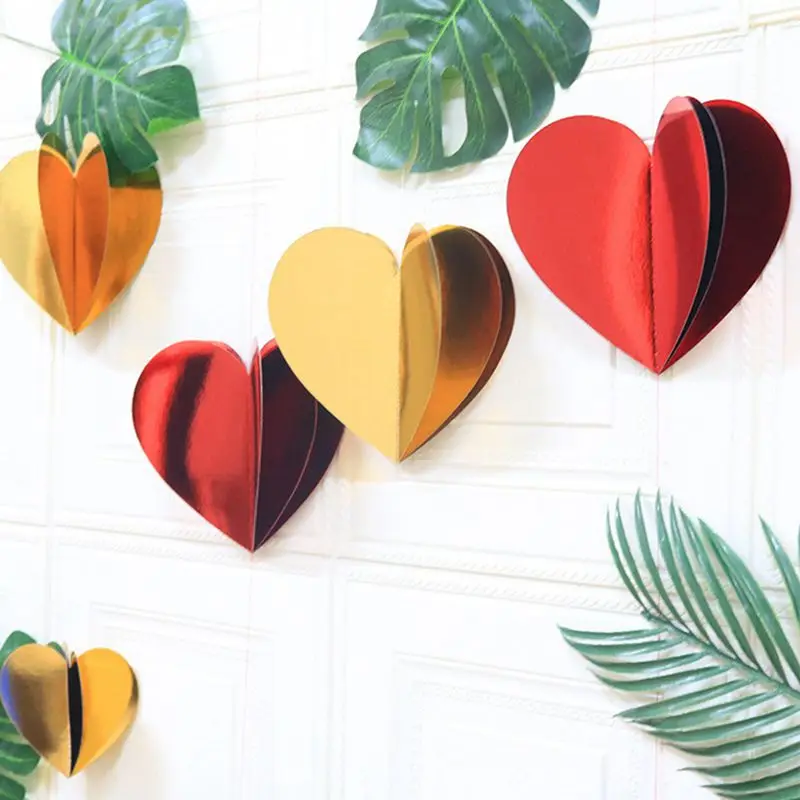 Зеркальное 3D стерео украшение для вечевечерние НКИ в виде цветка любви свадьбы