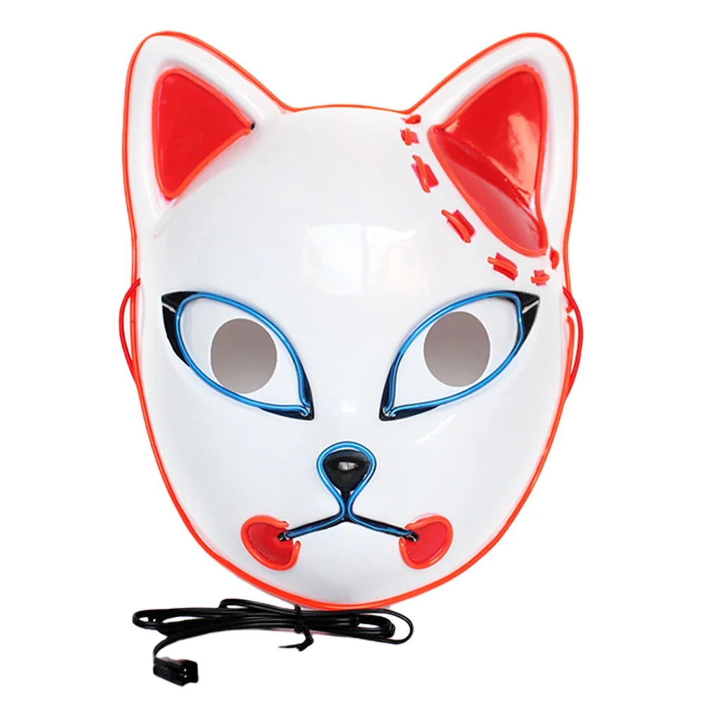 Светящаяся маска на Хэллоуин светодиодная светящаяся маска-лиса рассекающий