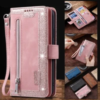 luxury zipper wallet xiomi case for xiaomi redmi note 9s 9 pro max leather flip note9pro card holder stand phone bag cover coque