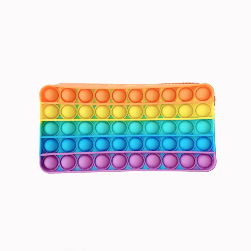 New Fidgets Toys Pencil Case Zipper Cosmetic Bag School Supplies 3D Printed Makeup Kids Family Games Push Bubble | Игрушки и хобби