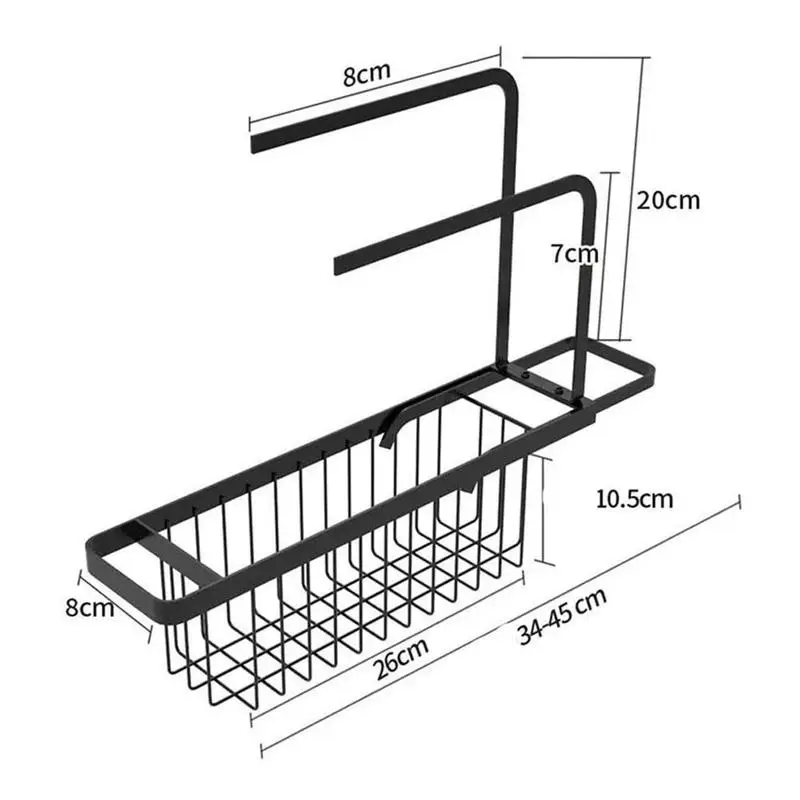 

Mobile Telescopic Sink Rack Perforation-free Kitchen Material Drain Storage Steel Shelf Carbon Rack Multi-function I0R8