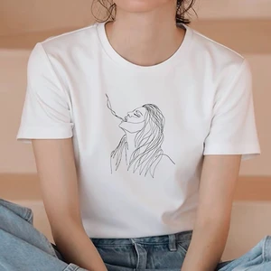 Women 2021 Fashion Hand Drawn Beauty Art Make Up 90s Ladies Lady
T-shirts Top T Shirt Ladies Womens Graphic Female Tee T-Shirt