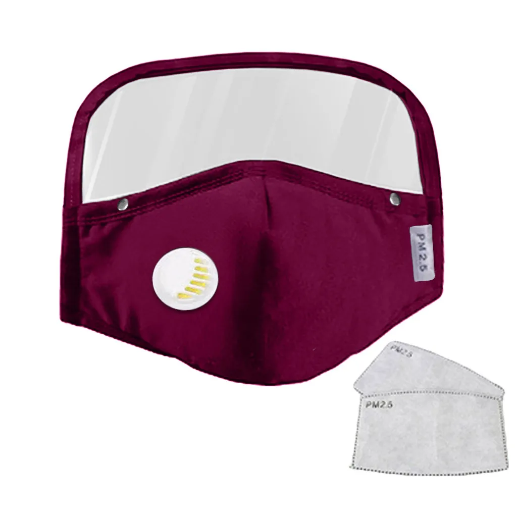 Съемная защитная дыхательная маска для лица с Защита глаз + 2 фильтра