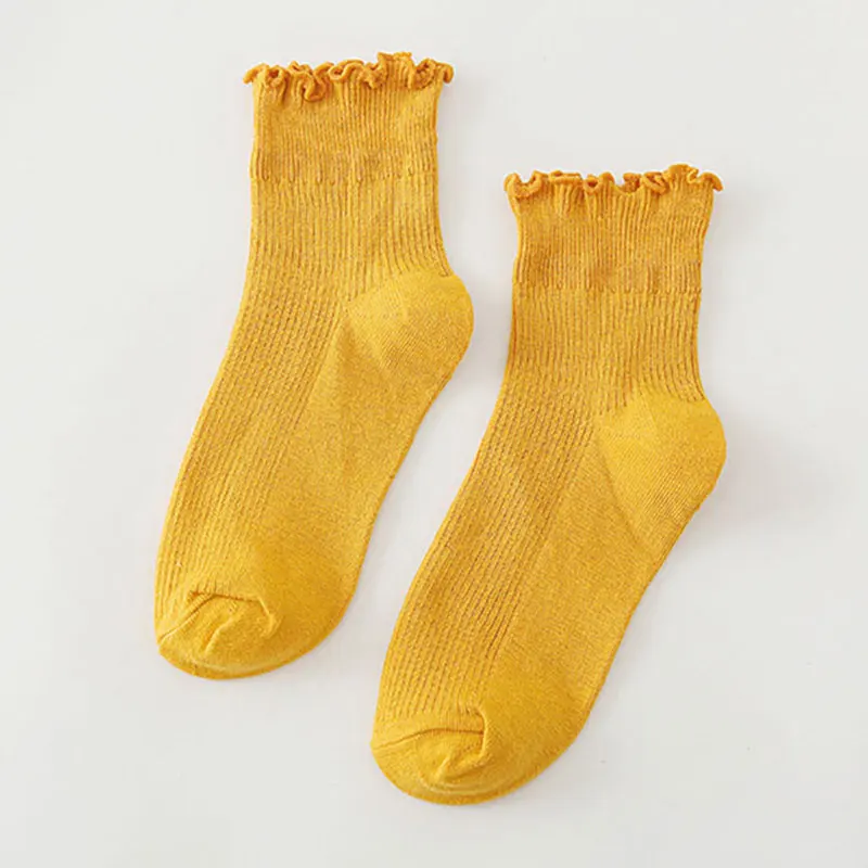 

10 Pairs/Lot Japanese Harajuku Style Cotton Socks Women Solid Color Lace Ruffles Funny Sweet Princess Girl Cozy Lovely Socks