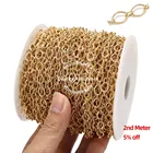 Цепочка Из Нержавеющей Стали с овальными звеньями, 1 м, 6 мм, для изготовления украшений вручную