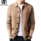 Мужской теплый кашемировый кардиган MIACAWOR, модный шерстяной свитер высокого качества, пальто на осень, Y197