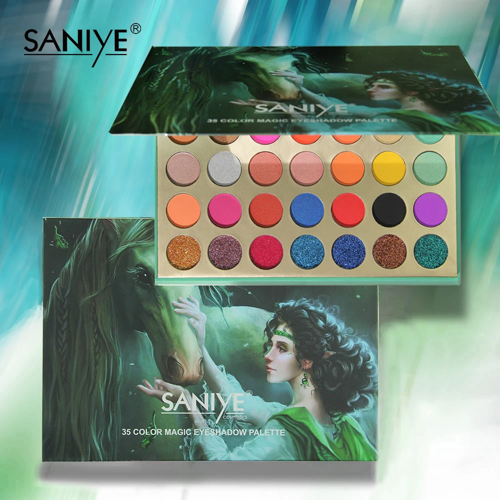 SANIYE макияж тени для век Палитра матовые блестящие 35 оттенков пигментированные