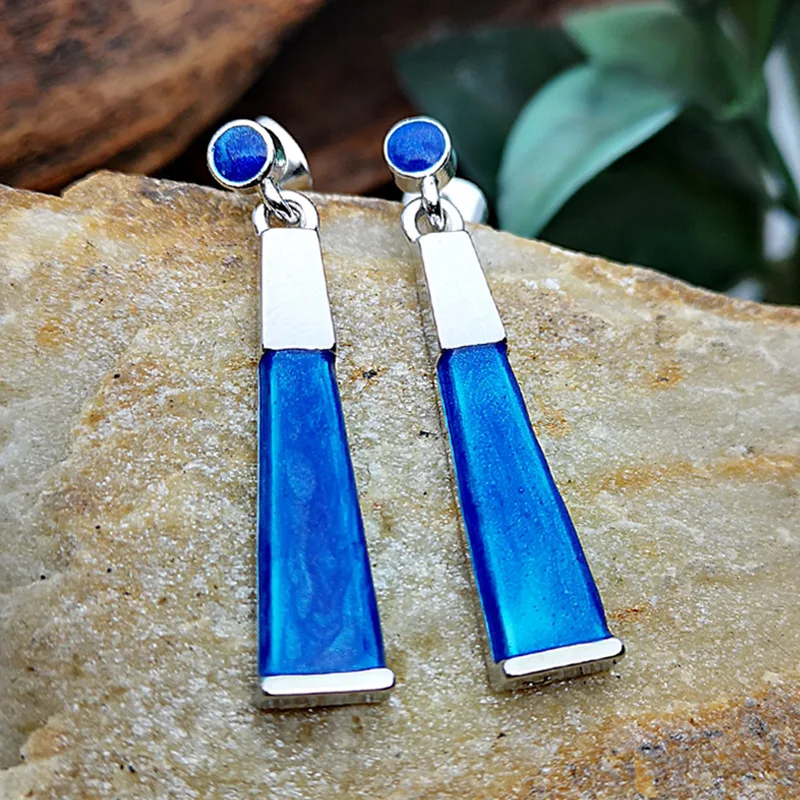 

Bohemian Ethnic European And American Sexy Platinum-Plated Ladies Fashion Jewelry Fashion Sapphire Bar Opal Earrings Plated