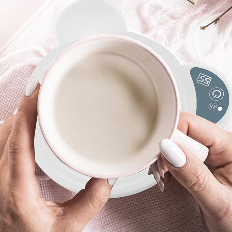 

Cute Bear Shape USB Cup Mug Warmer, USB Cup Heater USB Coaster Warmer Beverage Heater for Home USE Office U1JE