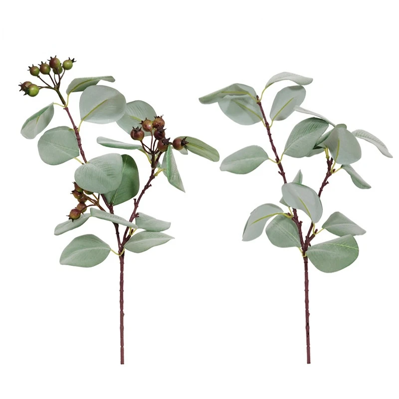 

New Artificial Plant Berry Lamb Ear Leaf Table Flower Arrangement Home Hotel Bedroom Office Decoration Fake Plant Cheap