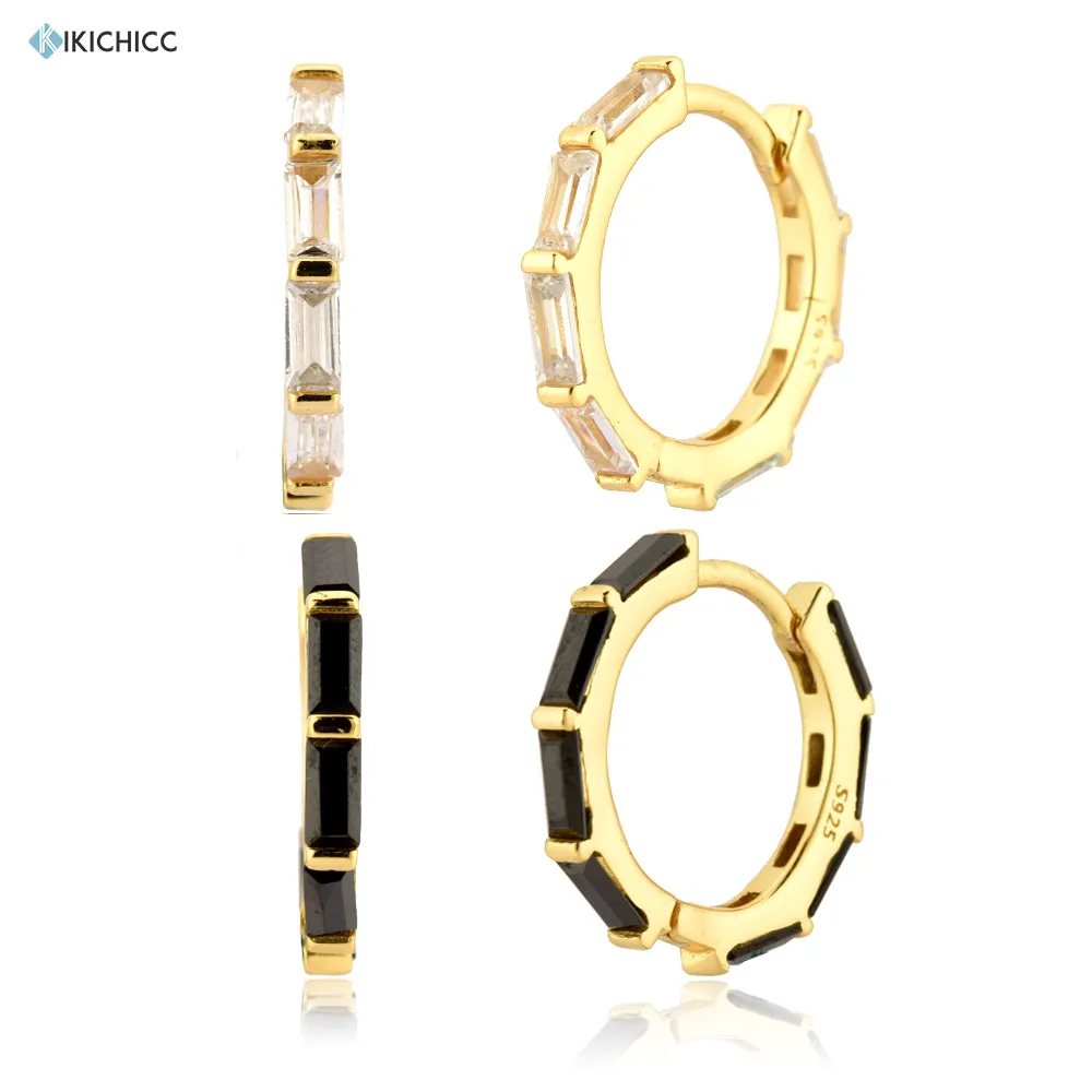 

Kikichicc 925 пробы серебро 2020 прозрачный черный циркон обручи пирсинг Ohrringe Pendiente Рок Панк Роскошные ювелирные изделия для женщин