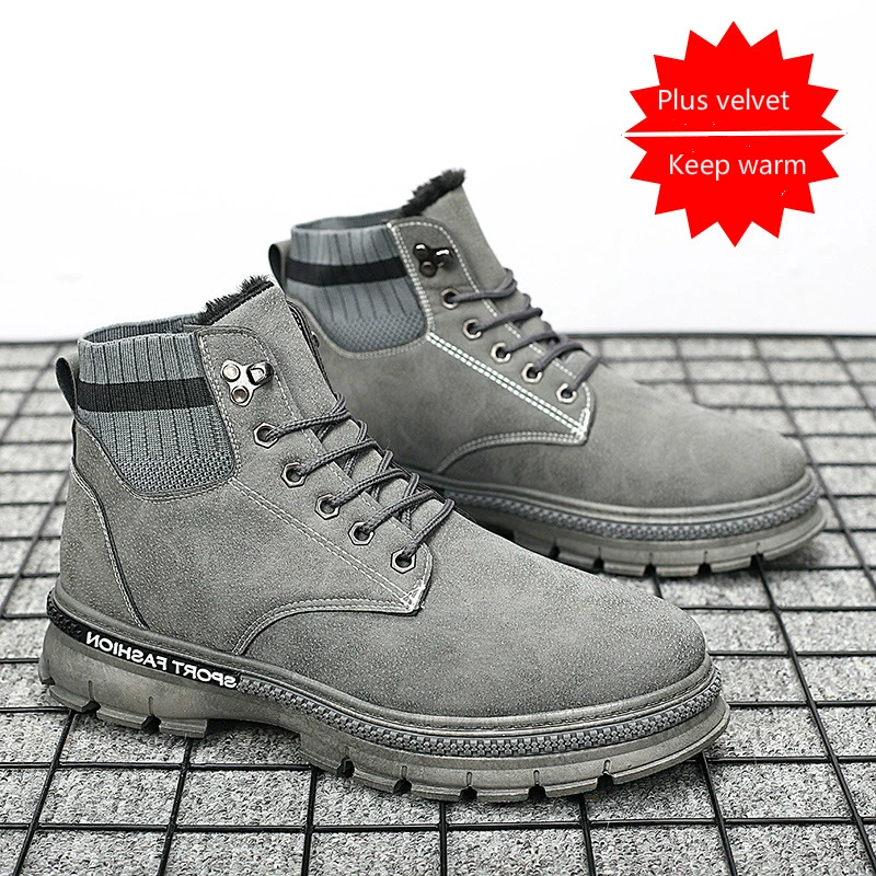 

Fashion Men's Boots Retro Round Head Strap High Boots Shorts Outdoor Tooling Waterproof Desert Combat Ankle Boots