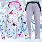 Лыжные костюмы, Женская куртка для сноуборда, ветрозащитная разноцветная лыжная куртка, брюки, комплект, зимняя уличная спортивная одежда для катания на лыжах и сноуборде