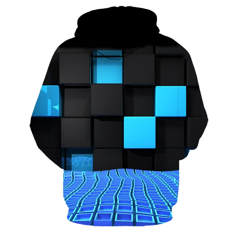 2019 мужские/женские толстовки с капюшоном принтом Цвет блоки осень-зима 3D кофты