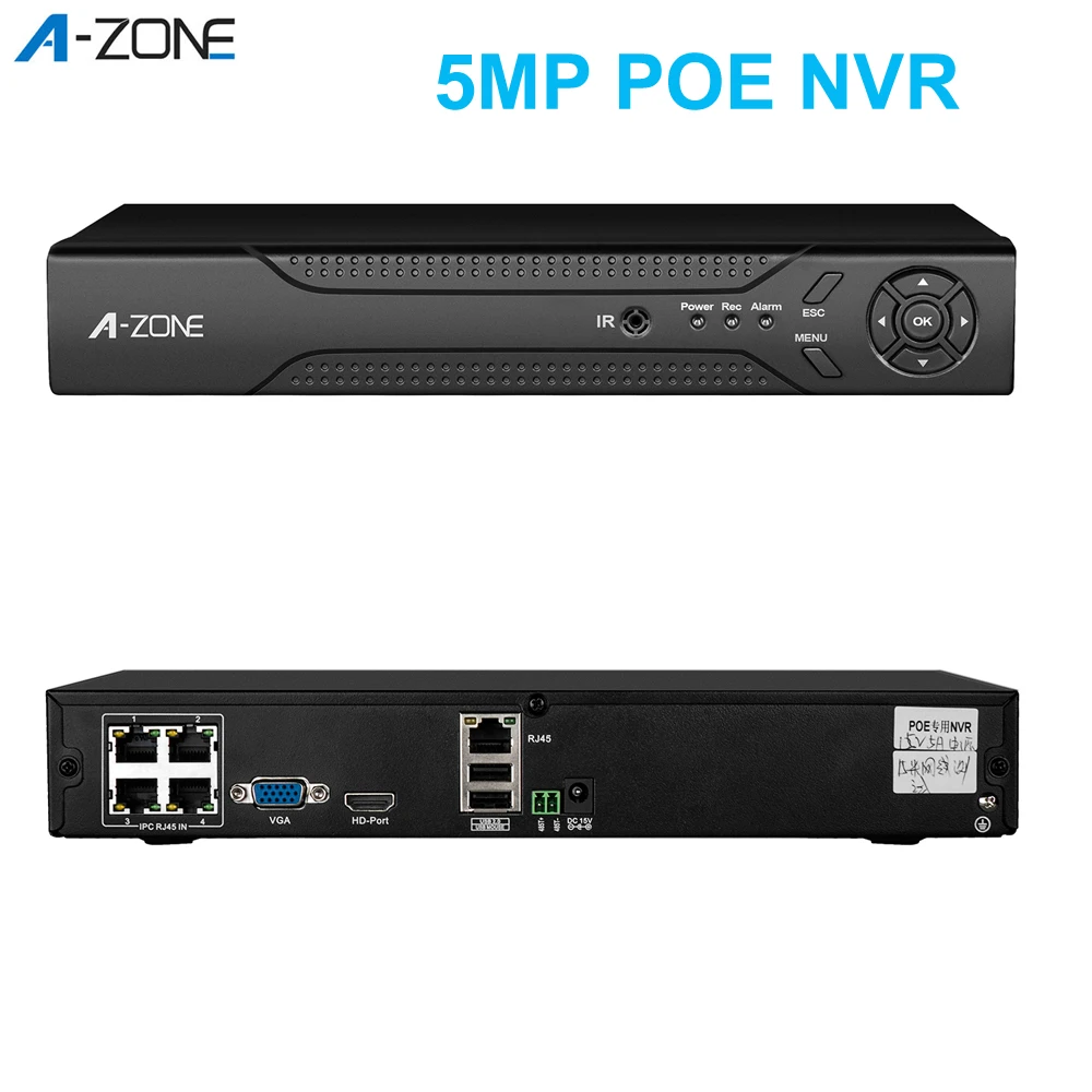 Сетевая камера видеонаблюдения NVR POE 8 каналов 4 канала ONVIF H.265 IP наружняя 5 МП