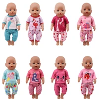 doll clothes cat pajamas fit 18 inch american and 43cm reborn baby girl dollsour generation childrens best toys