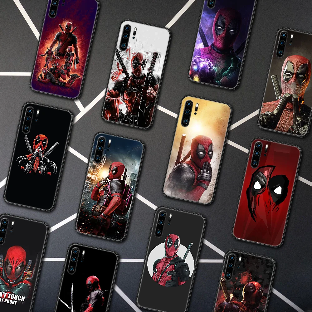 

Super Hero Deadpools Phone Case For Huawei P Mate 10 20 30 40 Pro Lite Smart 2019 2021 black Hoesjes Soft Back Painting Prime