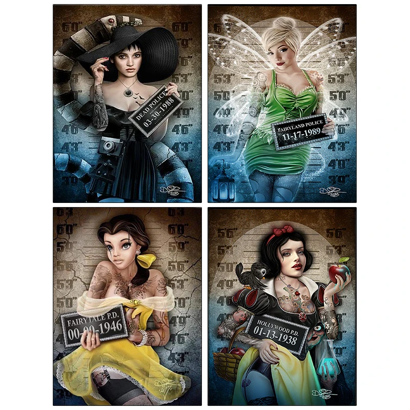 

Картина из страз 5D "сделай сам", картина с изображением красивой девушки, принцессы, комиксов, украшение для дома, настенное украшение, вышив...