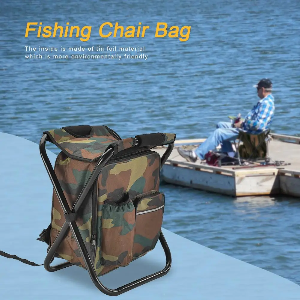 outdoor folding camping fishing chair stool portable backpack cooler insulated picnic bag hiking seat table bag stool bags hot free global shipping