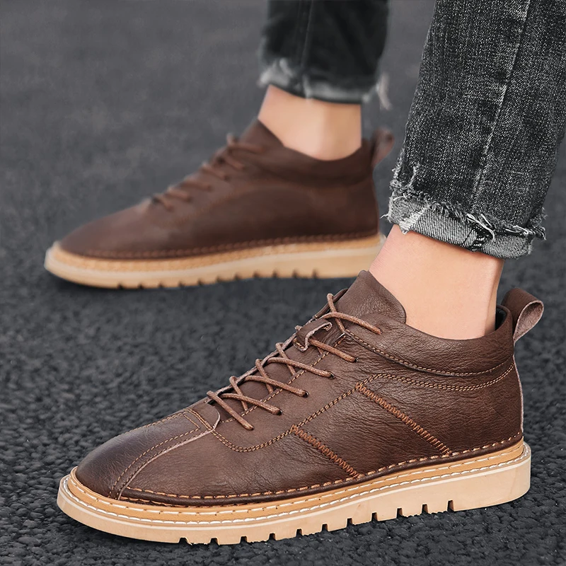 

Men's High Top Sneakers Zapatos Cuero High Sneakers Shoes Top Mens Hightop Black Leather Men Lather For Zapatillas Negras