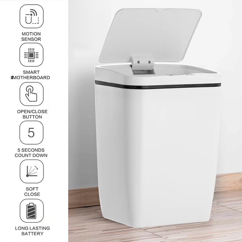 12L Новая мода Индуктивный Тип мусорный бак Smart Сенсор Домашние тапочки для ванны с