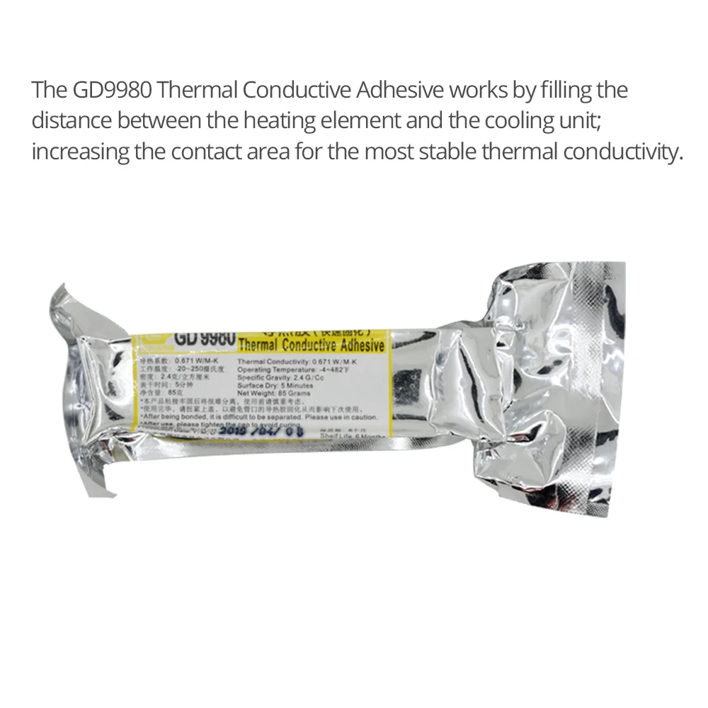 Теплопроводящий клейкий охлаждающий вентилятор TISHRIC 85G GD9980 для процессора