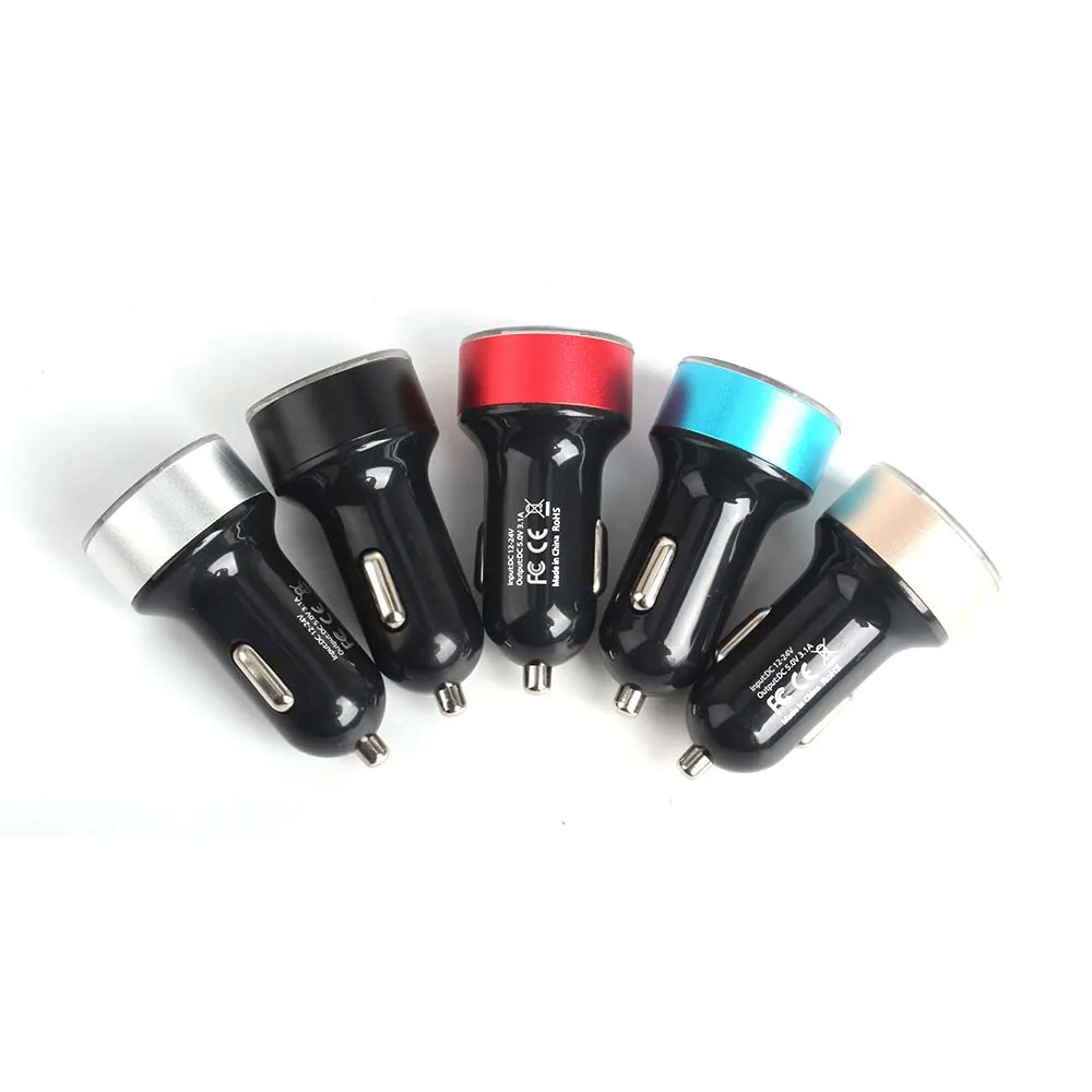 Автомобильные аксессуары двойной USB Профессиональный 3.1A автомобильное зарядное устройство 2 порта ЖК-дисплей 12-24 в Зажигалка на электропитании для смартфона