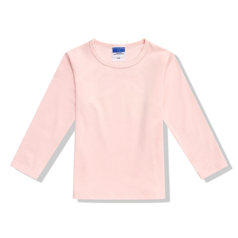 Базовая черная футболка с длинным рукавом для мальчиков и девочек белая нижняя