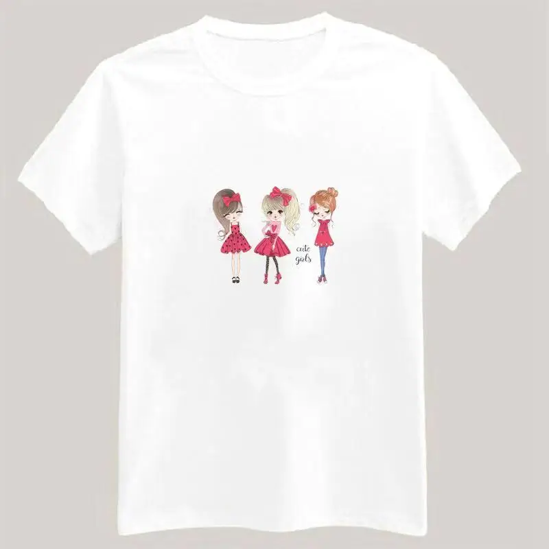 Мультяшный город девушка фея одежда теплопередача печать три девушки горячее