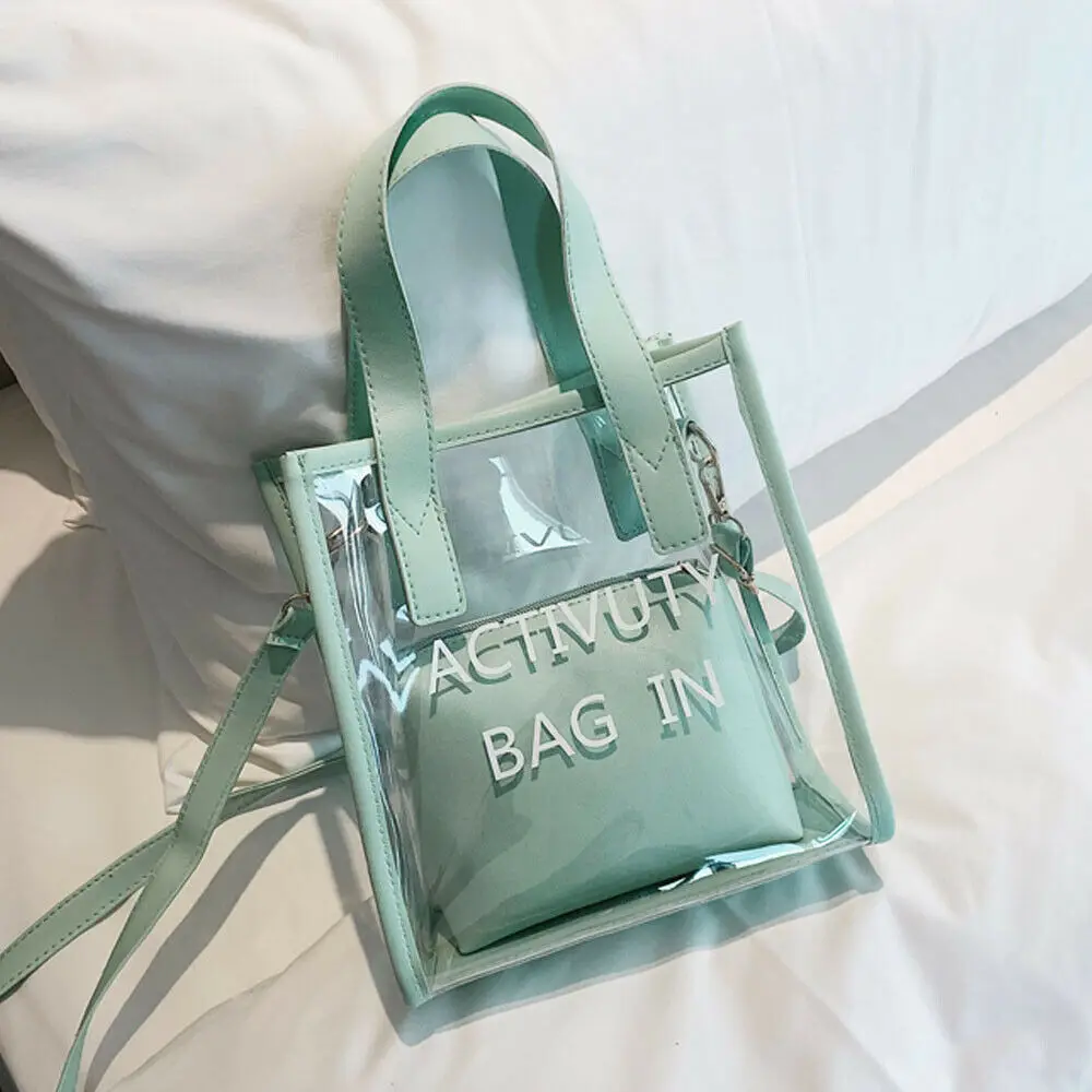 

Сумка-тоут женская, прозрачная, из ПВХ, с кристаллами, #30