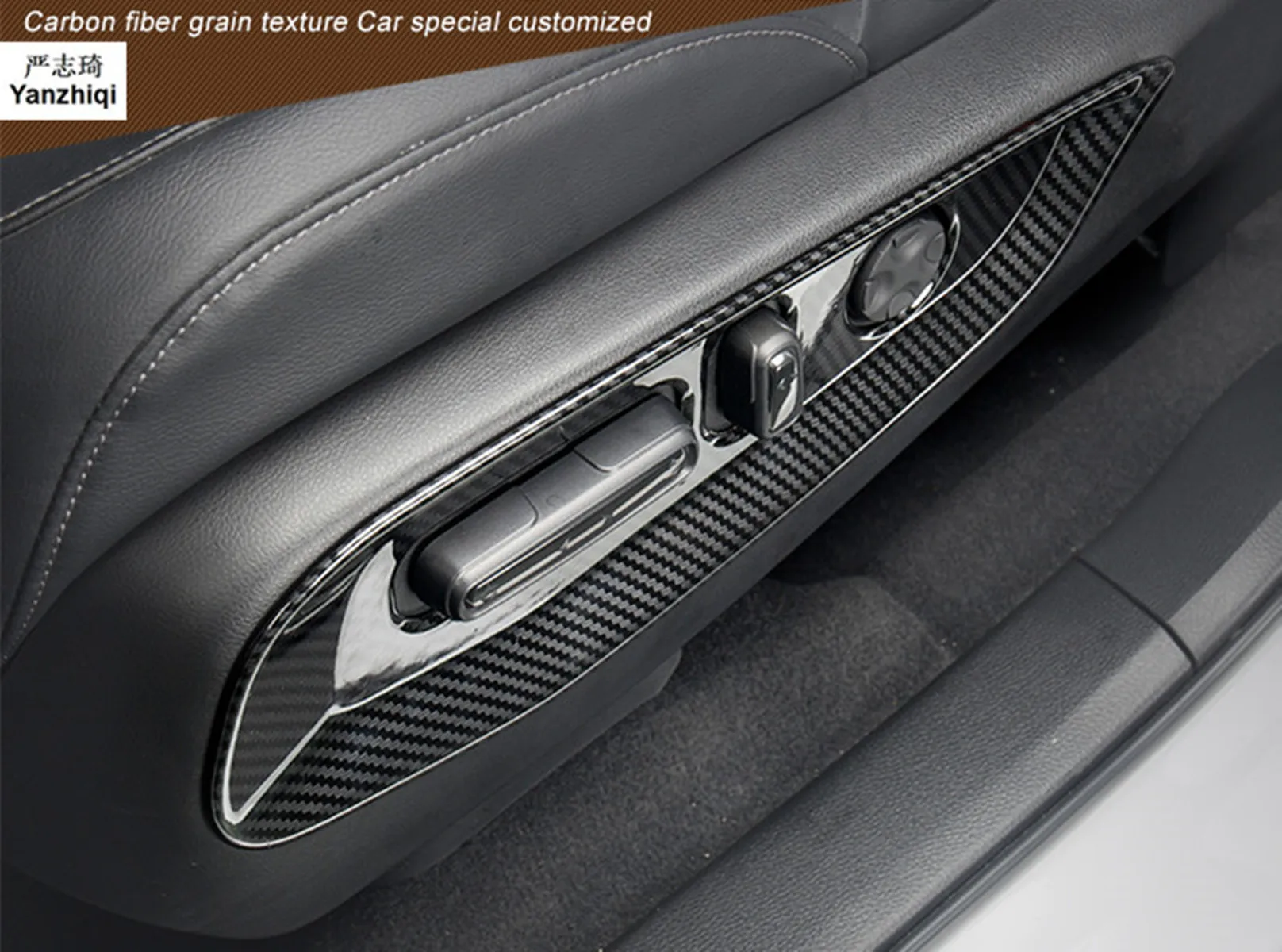 

ABS Chrome/Carbon Fiber Seat Switch Button Covers Frame Seat button switch sticker Car Styling For Honda CRV CR-V 2017 2018