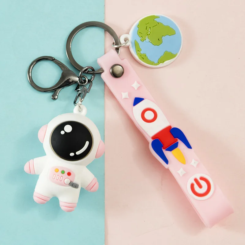 

Cute Silicone Cartoon Astronaut Keychains Student Backpack Pendant Lovers Pendant Keyring Car Seat Friend's Birthday Keychain