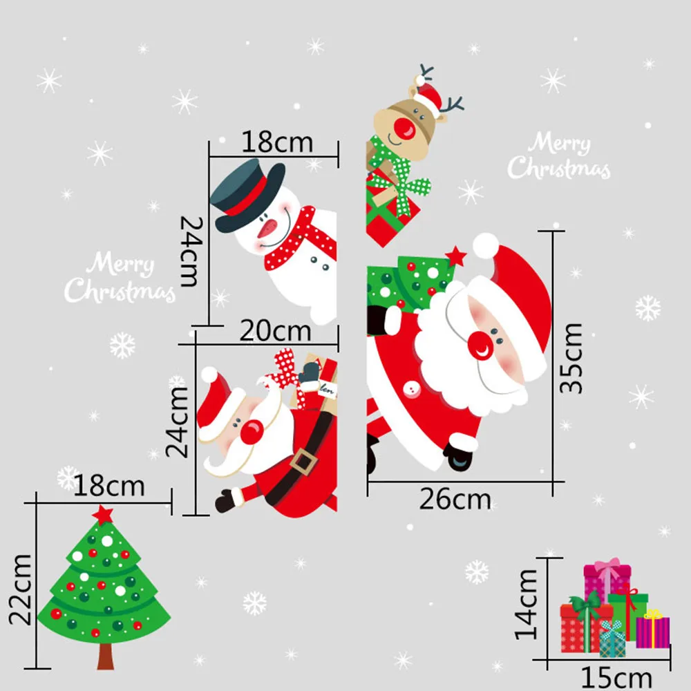 wall sticker 2 1 гирлянда, Рождественские елочные украшения, подвески, подвесные украшения, вечерние украшения на год, 3D Снежинка, звезда, полоса, флаг, гирлянды - Цвет: wall sticker 2
