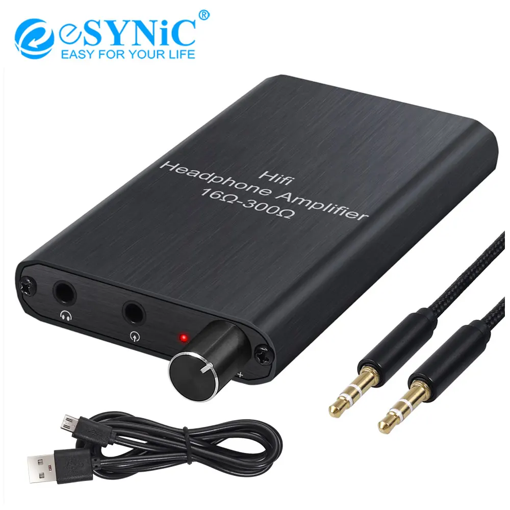 ESYNiC мини HiFi система наушников 16 300Ω алюминиевый усилитель для с 3 5 мм AUX вход выход
