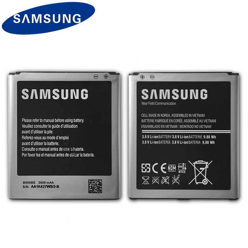 Аккумулятор Samsung B600BE B600BC для GALAXY S4 I9500 I9502 i9295 GT-I9505 I9508 I959 i337 i545 i959 2600 мАч оригинал |