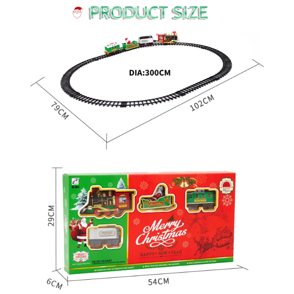 

Christmas Train Set Electric Toy With Light Music Classic Plastic Railway Tracks Car Toys Christmas Gift For Children Birthday