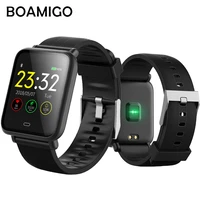 boamigo smart watch men women fitness tracker heart rate monitor bracelet wristband led digital sport watches for ios android