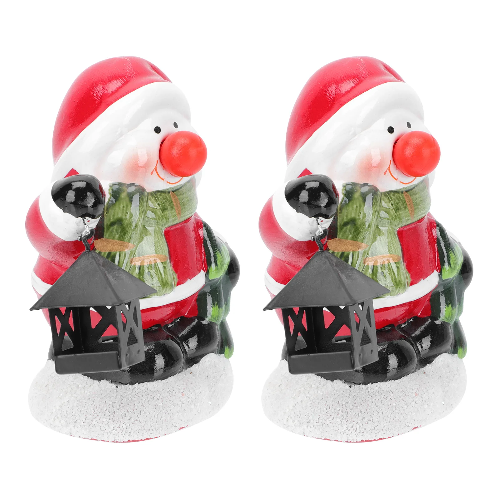 

2pcs Creative Christmas Night Lamps Xmas Desktop Adornments Ceramic Lamp Decors