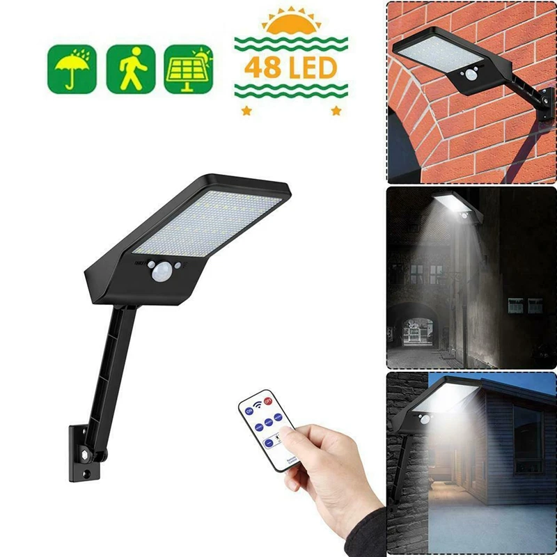 48 светодиодный настенный светильник с дистанционным управлением на солнечной