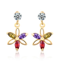 love annie colorful cubic zirconia flower stud earrings exquisite small earring love gift cute earrings for women