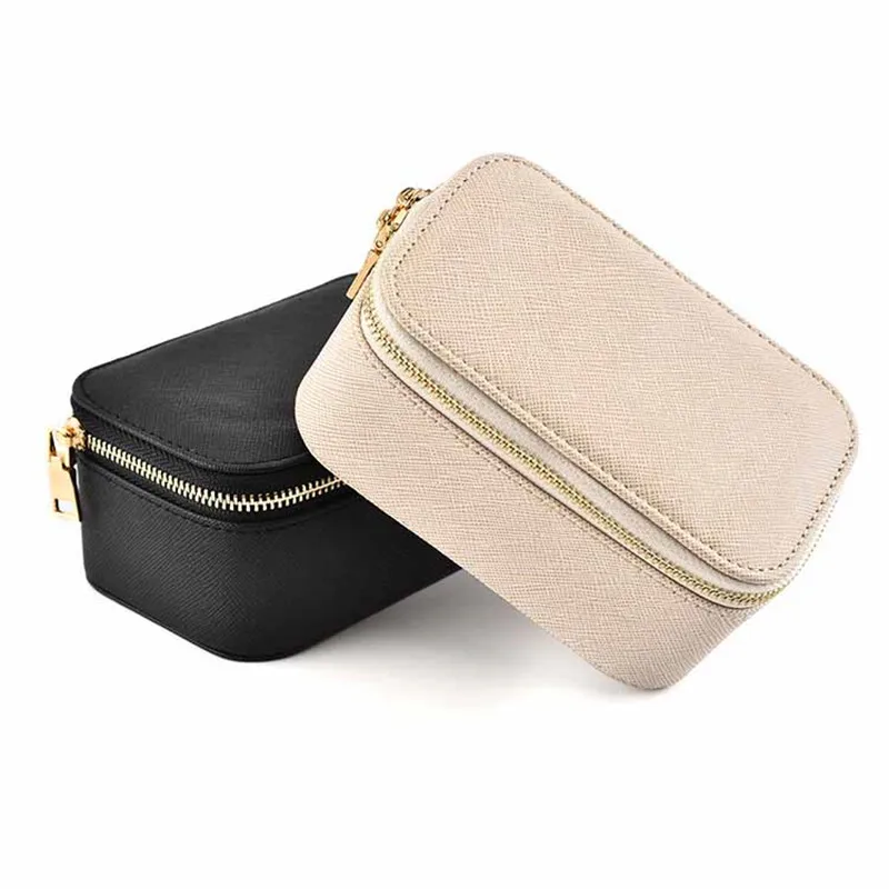 Travel Jewelry Organizer PU Leather Portable Jewelry Case Small Jewelry Boxes for Women Rings Earrings Necklaces Bracelets